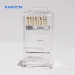 BABSON/百森 网络非屏蔽六类水晶头rj45网线连接头8芯50u镀金