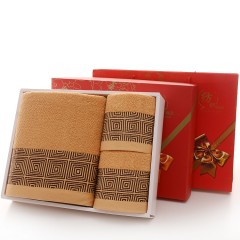 国产 浴巾毛巾三件套礼盒套装