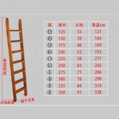 国产 木梯子学生上下铺室内外家用梯子直梯木质人字梯实木阁楼楼梯折叠  BXSX-1