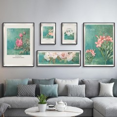 国产 北欧现代简约客厅装饰画沙发背景墙创意挂画餐厅组合有框孔雀壁画