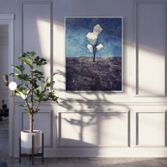 国产 玄关过道油画现代客厅装饰画餐厅简约抽象画-三朵白云