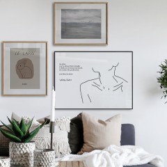 国产 守候幸福 北欧风格卧室装饰画 现代简约床头挂画客厅组合壁画线条