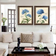 国产 美式复古装饰画客厅沙发背景墙挂画乡村风格欧式田园花鸟三联画