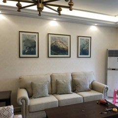 国产 现代美式客厅沙发装饰画抽象三联壁画玄关画酒店画卧室画 海洋