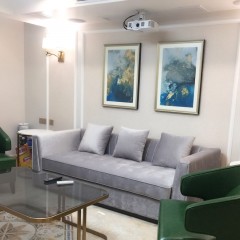 国产 现代美式客厅沙发装饰画抽象三联壁画玄关画酒店画卧室画 海洋