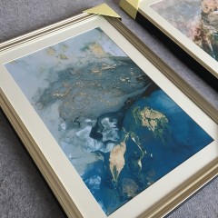 国产 现代美式客厅沙发装饰画抽象三联壁画玄关画酒店画卧室画 海洋