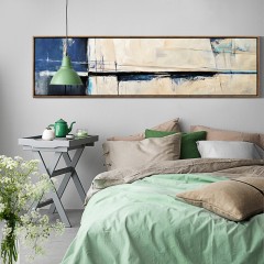 国产 北欧抽象风格卧室床头装饰画 简约现代壁画 客厅创意时尚挂画横幅
