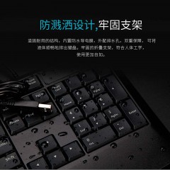 雷柏 有线键鼠套装镭雕键帽鼠标键盘套光学办公防水鼠键套装 NX1900
