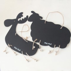 国产 创意动物小黑板挂式留言板小鹿绵阳双面黑板门牌挂件壁饰