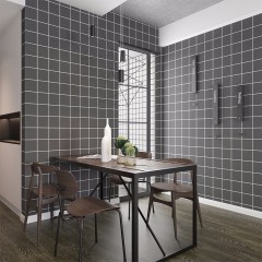 国产 墙纸墙面壁纸格子方块背带胶