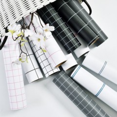 国产 墙纸墙面壁纸格子方块背带胶