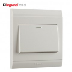 罗格朗 开关插座品牌美仑山单开单控开关墙壁面板一开单控