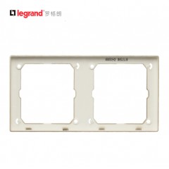 罗格朗 开关面板86型墙壁开关插座面板仕典金色二位连体边框