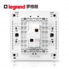 罗格朗 开关插座面板冰莹白单开单控带荧光带LED灯指示开关面板