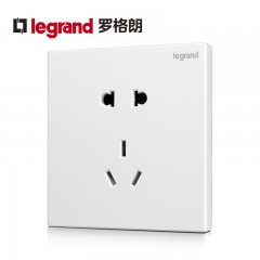 罗格朗 五孔插座逸景玉兰白86型5孔电源墙壁插座面板开关家用