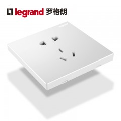 罗格朗 五孔插座逸景玉兰白86型5孔电源墙壁插座面板开关家用