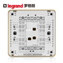 罗格朗 开关插座面板细金纹单开单控荧光面板 一开单控荧光开关