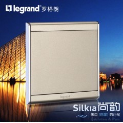 罗格朗 开关插座尚韵锻沙金 86型 空白面板 白板 盖板 香槟金