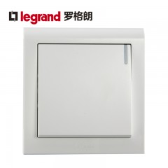 罗格朗 开关插座K5 单开双控带灯开关面板单联双控带LED灯
