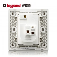 罗格朗 墙壁电源家用 10A三孔带开关插座面板 一开三孔10安插座