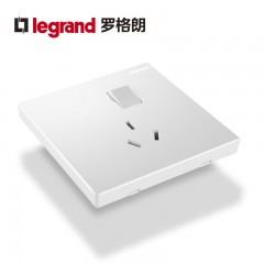 罗格朗 墙壁电源家用 10A三孔带开关插座面板 一开三孔10安插座