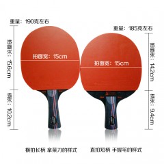 国产 乒乓球拍单拍直拍横拍BOLL红黑纳米碳王9.8乒乓底板乒乓球球拍ppq