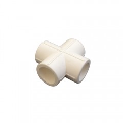 国产 PPR水管平面四通白色热熔管件十字管接头20/25/32/40/50/63/2寸
