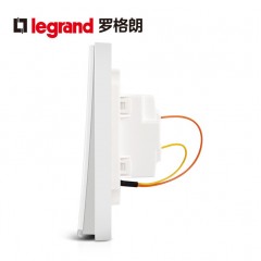 罗格朗 大面板家用单开双控1开一位单联一灯双控开关86型墙壁