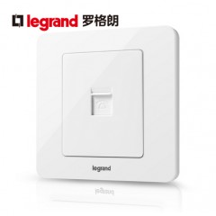 罗格朗 开关插座面板逸典圆一位单电话语音86型 单口语音电话插座
