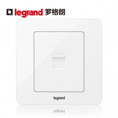 罗格朗 开关插座面板逸典圆一位单电话语音86型 单口语音电话插座