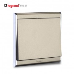 罗格朗 开关插座尚韵缎沙金一位单极开关一开单控面板 单开