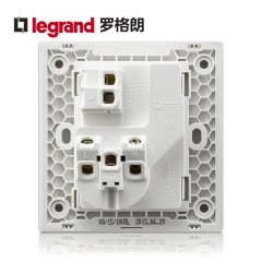 罗格朗 墙壁86型二三插一开五孔带开关的插座面板家用插板逸景