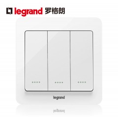 罗格朗 家用逸典三联双控3开三位三开双控开关面板暗装86型墙壁