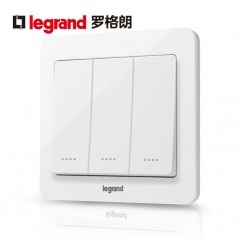罗格朗 家用逸典三联双控3开三位三开双控开关面板暗装86型墙壁