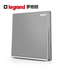 罗格朗 逸景深砂银单联单控单开带LED指示灯一开一位家用开关面板