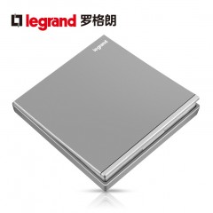 罗格朗 逸景深砂银单联单控单开带LED指示灯一开一位家用开关面板