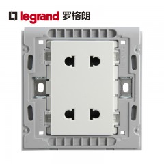 罗格朗 四孔插座面板 86型二位二孔插座 2孔插座 4孔插座面板