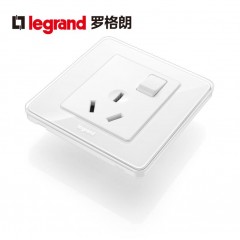 罗格朗 16A空调专用插座带开关面板大功率家用一开三孔电热水器