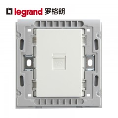 罗格朗 开关插座品牌86型K5雅白一位电话插座面板