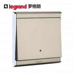 罗格朗 开关插座 尚韵系列缎沙金单开双控荧光面板 一开双控荧光