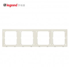 罗格朗 开关面板86型墙壁开关插座面板仕典金系列四位连体边框