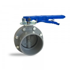 国产 PVC法兰蝶阀给水承插对75/90/110/160给水阀门4寸免法兰3寸6寸管