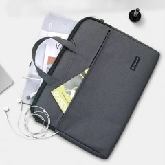 得力 商务文件袋手提公文包办公用大容量男士手提帆布女士简约会议袋笔记本电脑包学生多层拉链收纳资料文件包