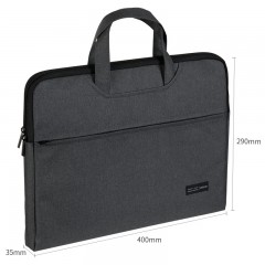 得力 商务文件袋手提公文包办公用大容量男士手提帆布女士简约会议袋笔记本电脑包学生多层拉链收纳资料文件包