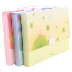 得力 A4风琴包手提试卷夹多层文件夹票据袋收纳公文包资料包13格收纳盒分类文件包大容量文件袋