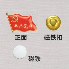 国产 10枚装中国共产党党徽标准型党员胸徽章磁铁扣胸章吸铁石别针大号