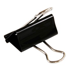 得力 9541黑色长尾夹 大号票夹 燕尾夹 票据夹 50mm夹子 12只/盒