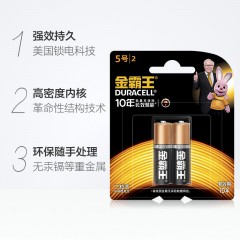 金霸王 AA5号电池碱性五号电池2粒装
