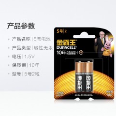 金霸王 AA5号电池碱性五号电池2粒装