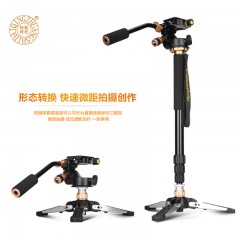 轻装时代 独脚架专业摄影摄像机单反相机便携阻尼云台单脚架 Q158